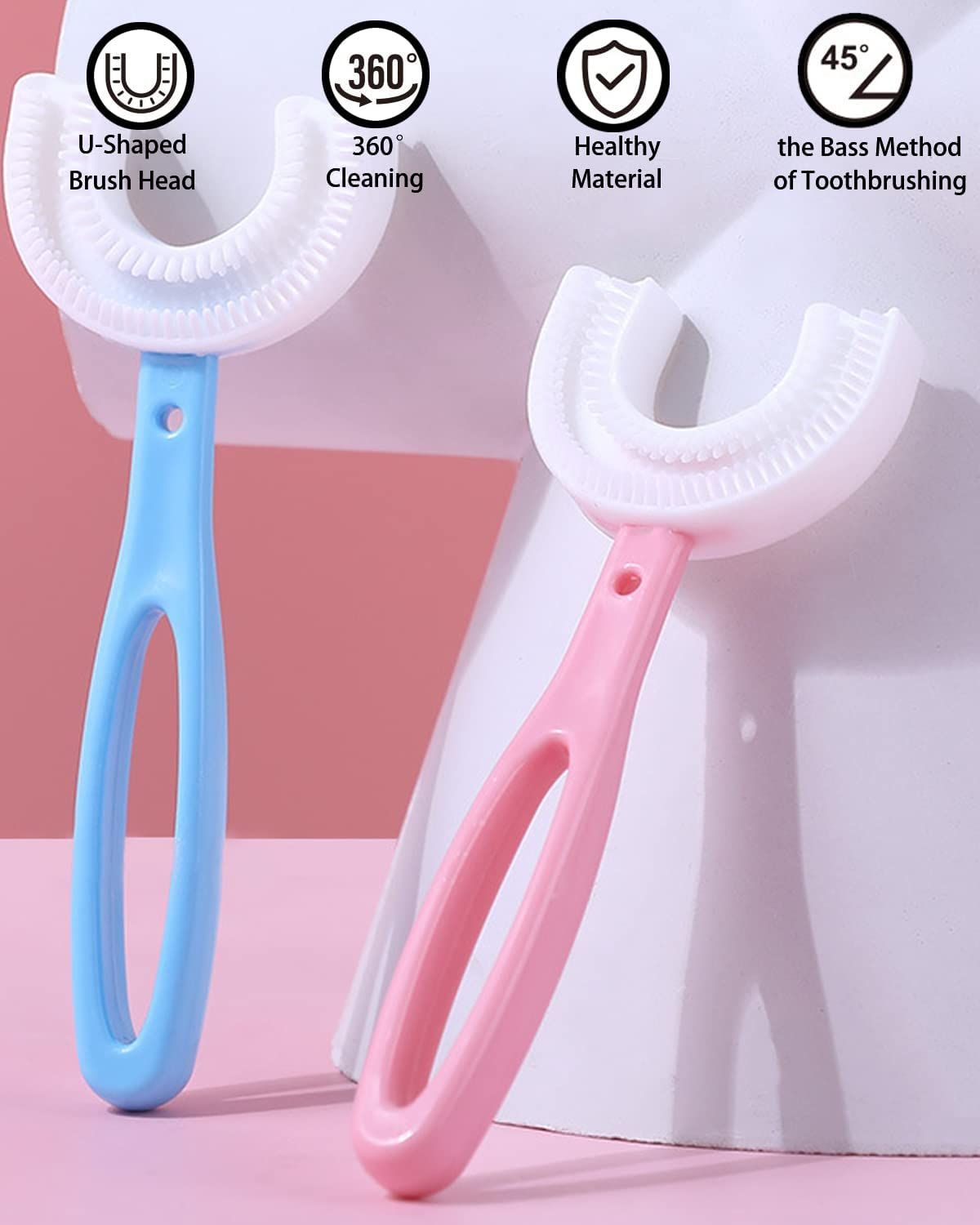 Pack 2 Baby Toothbrush For 5-10 Years Toddlers Teeth Cleaning Brush Kids U Shaped Tooth brush For Children Mouth Oral Cleaning Brush Toothbrushes - Oshi.pk - Buy & Sell Online