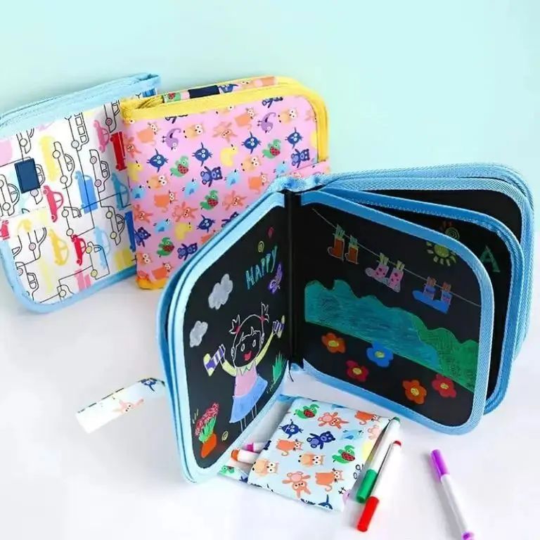 Baby Toys Set Painting Drawing Toys Black Board With Magic Pen Chalk Painting Coloring Book Funny Toy Kid Painting Blackboard - Oshi.pk - Buy & Sell Online