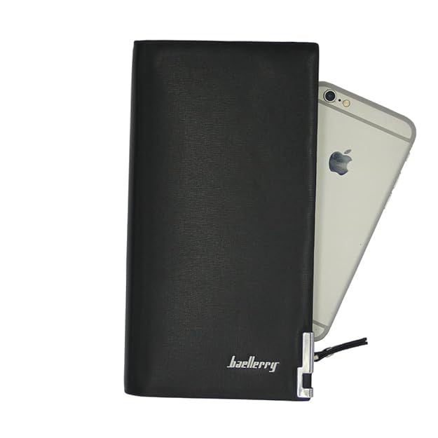 Baellerry PU Leather Men Wallets Purse Long Male Clutch Bifold Zipper Wallet Money Bag