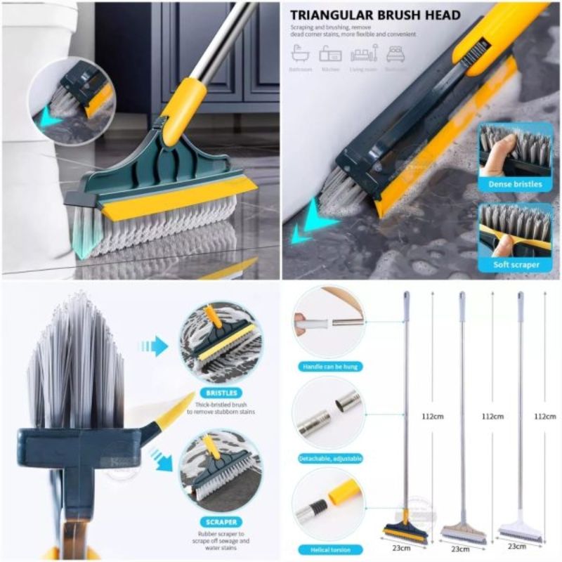 2 In 1 Magic Broom Floor Cleaning Scrub Brush With Wiper - Oshi.pk - Buy & Sell Online