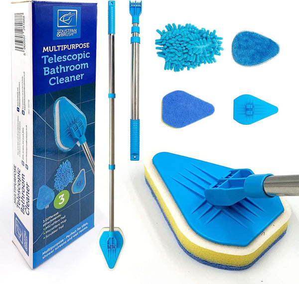 Bathroom Tile Cleaner Telescopic Shower Mop Extendable Bath Cleaning Scrubber Tool (New Telescopic Bathroom Cleaning Kit) - Oshi.pk - Buy & Sell Online
