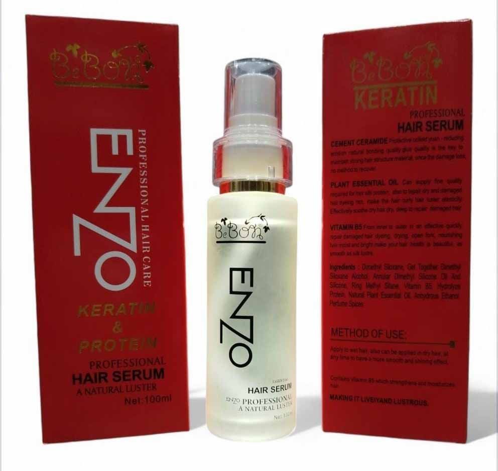 Bebon Enzo Keratin Hair Serum With Heat Protein A Natural Luster - 100ml - Oshi.pk - Buy & Sell Online