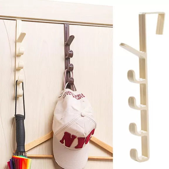 Bedroom Hat Clothes Bag Hanger Hook Holder Cupboard Door Hanging Rack Plastic Home Storage Organization 6 Hooks Over The Door Purse Holder for Bags Ra - Oshi.pk - Buy & Sell Online