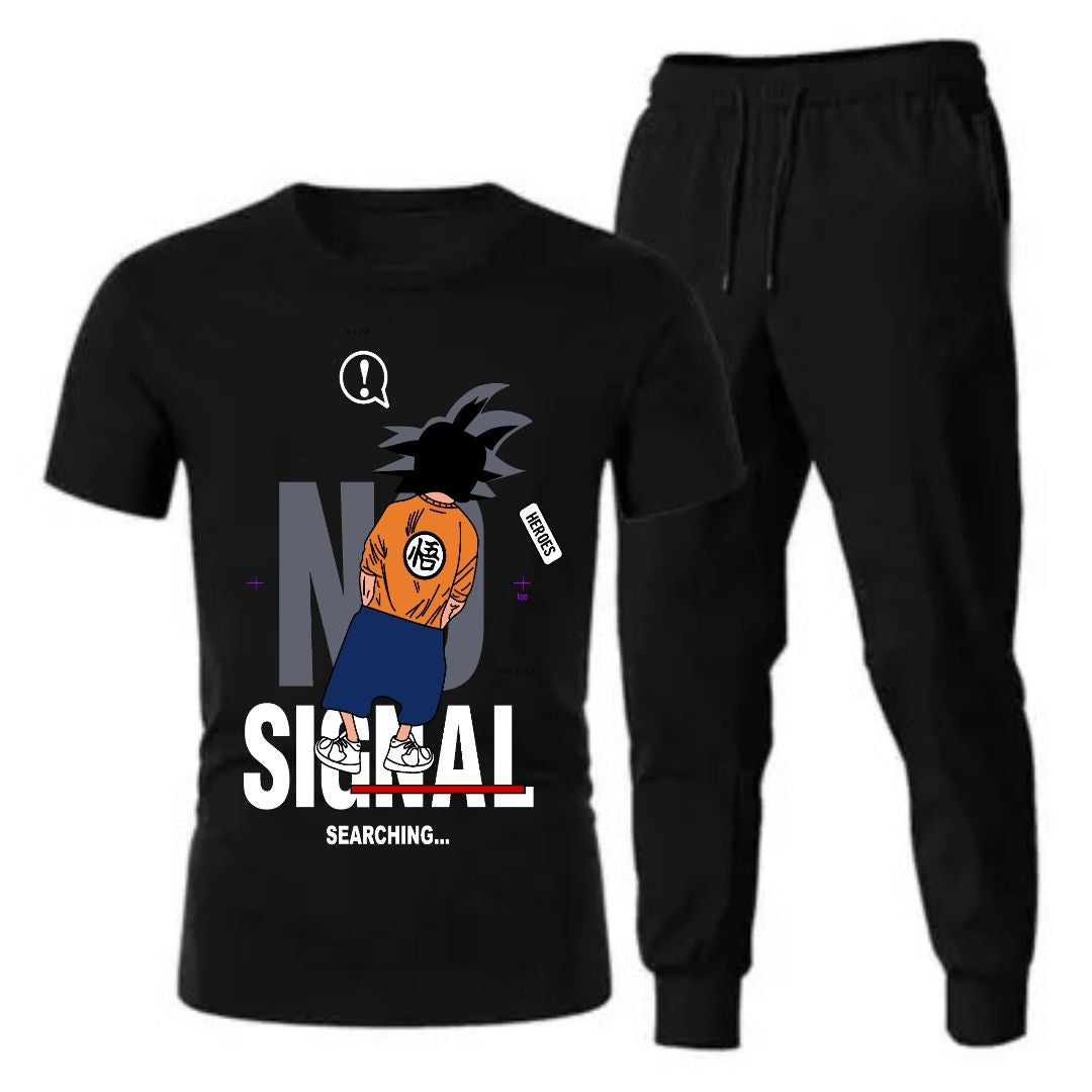 Tracksuit Signal Searching Summer T Shirt and Black Trouser Gym wear New track Men's Clothing Summer Breathable and comfortable - Oshi.pk - Buy & Sell Online