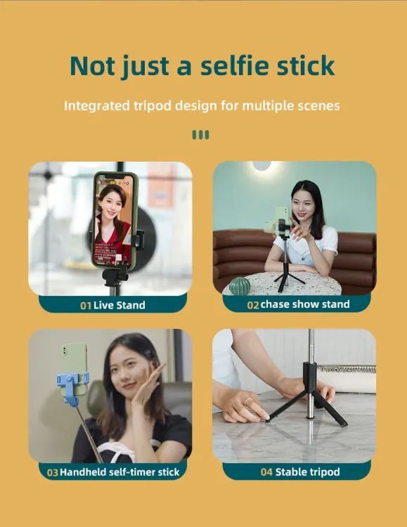 Best 3IN1 Wireless Selfie Stick R1 WITHOUT LIGHT R1S WITH LIGHT Tripod Stand And Bluetooth Shutter For Tiktok Youtube Vlogging Photography Traveling - Oshi.pk - Buy & Sell Online