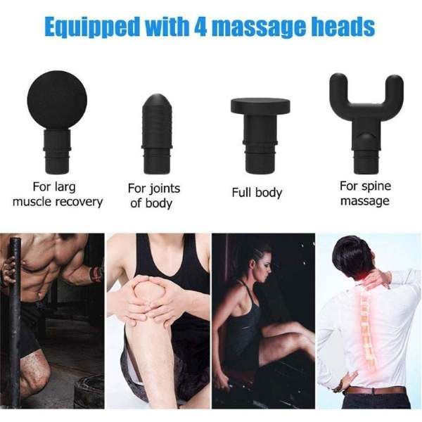 Big Deep Massager Gun 4 Kinds Of Massage Heads For Muscle Vibration Relaxation Deep Tissue Therapy - Oshi.pk - Buy & Sell Online
