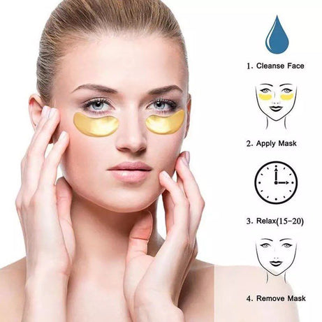 Bioaqua 60Pcs Gold Collagen Eye Mask Anti Wrinkle Sleep Crystal Eye Patch Moisturizing Dark Circles Remover Eye Mask Eye Care - Bqy45015 - Oshi.pk - Buy & Sell Online