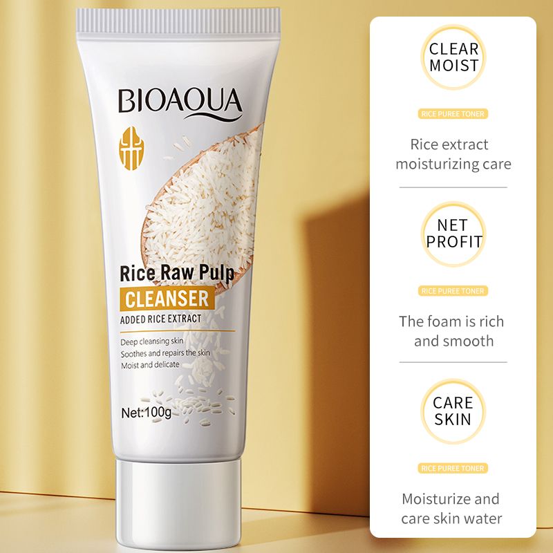 BIOAQUA RICE Face Wash RAW PUIP CLEANSER 100g BQY83840 - Oshi.pk - Buy & Sell Online