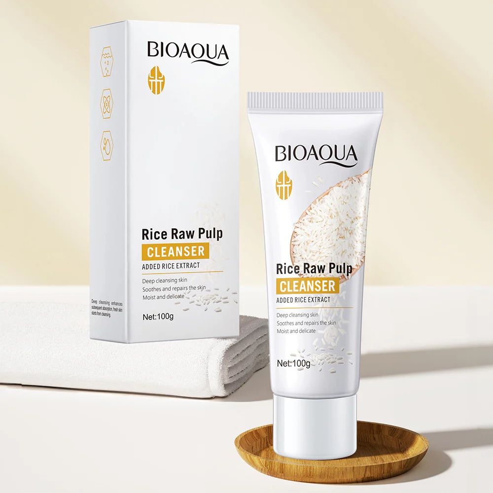 BIOAQUA RICE Face Wash RAW PUIP CLEANSER 100g BQY83840 - Oshi.pk - Buy & Sell Online