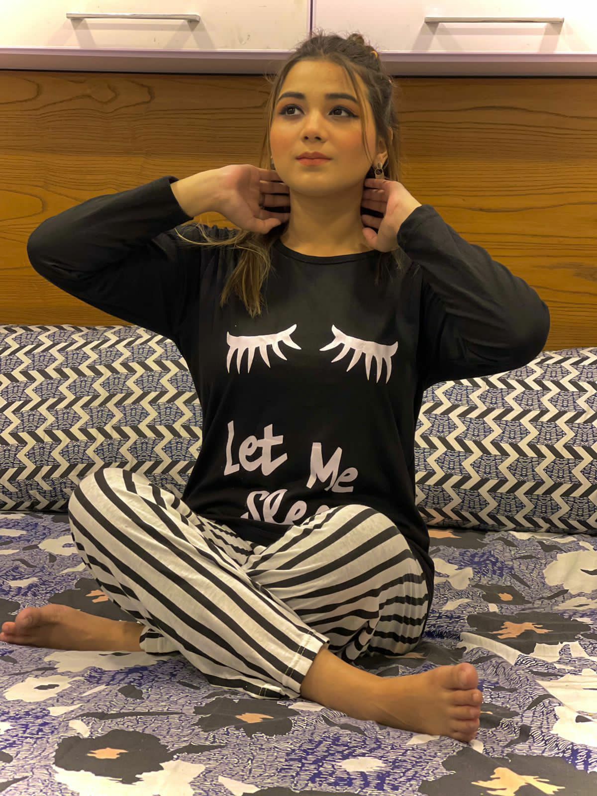 BLACK LET ME SLEEP NIGHT SUIT FOR GIRLS AND WOMEN - Oshi.pk - Buy & Sell Online