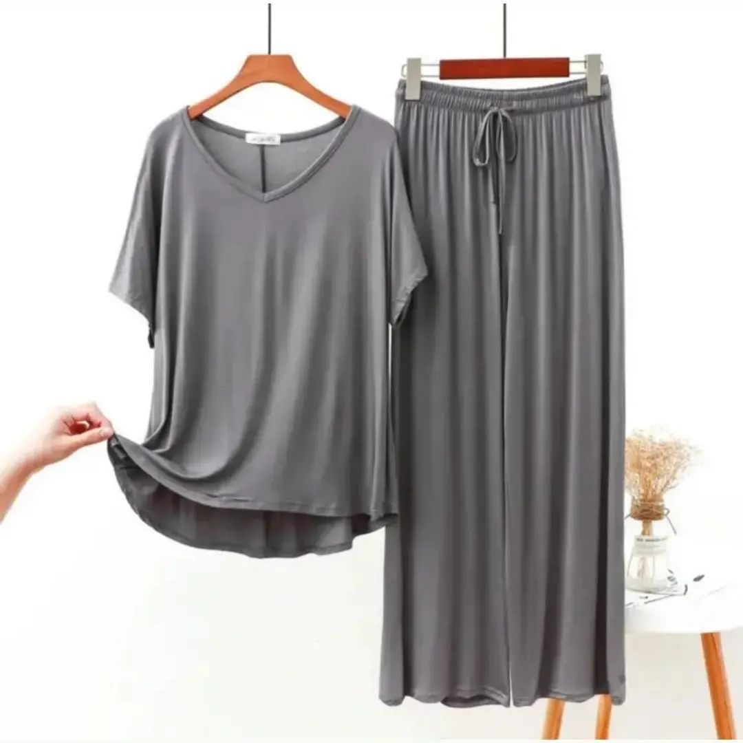 V Neck Shirt With Plazzo Pajama Suit - Oshi.pk - Buy & Sell Online