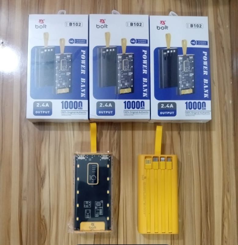 Bolt PowerBank B102 with 4 Cables Attached Complete 10000 mah - Oshi.pk - Buy & Sell Online
