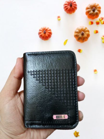 Boshihou Genuine Men's PU Leather Card Holder Storage Bags Blocking Zipper Thin Pocket - Oshi.pk - Buy & Sell Online