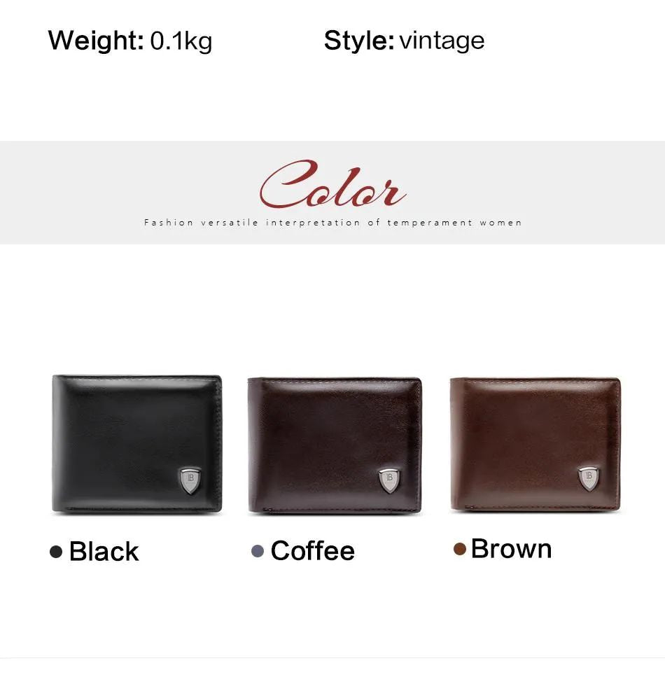 BOSTANTEN Men's PU Leather Tri-fold Wallet Clasp and Zipper Coin Purse Wallet For Men - Oshi.pk - Buy & Sell Online