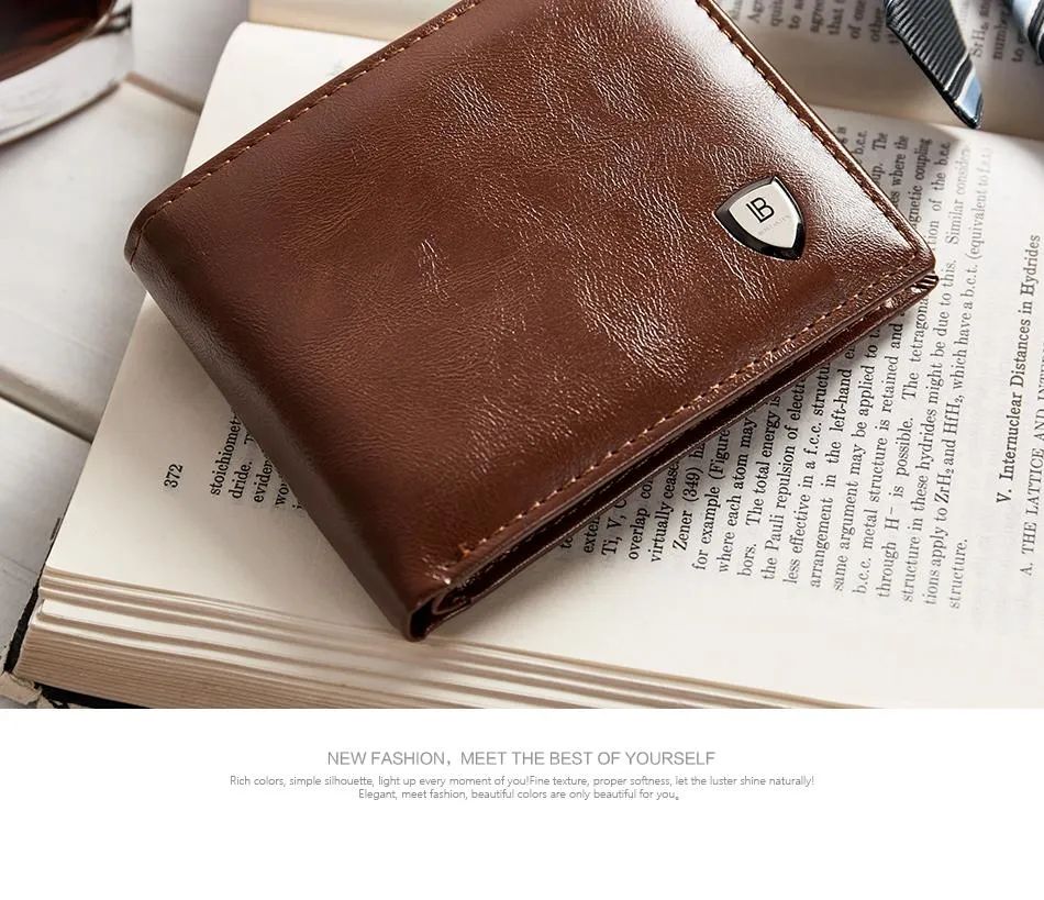 BOSTANTEN Men's PU Leather Tri-fold Wallet Clasp and Zipper Coin Purse Wallet For Men - Oshi.pk - Buy & Sell Online