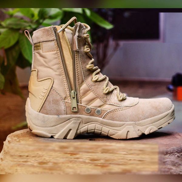 Brown Army High Ankle Long Boot With Zip - Oshi.pk - Buy & Sell Online