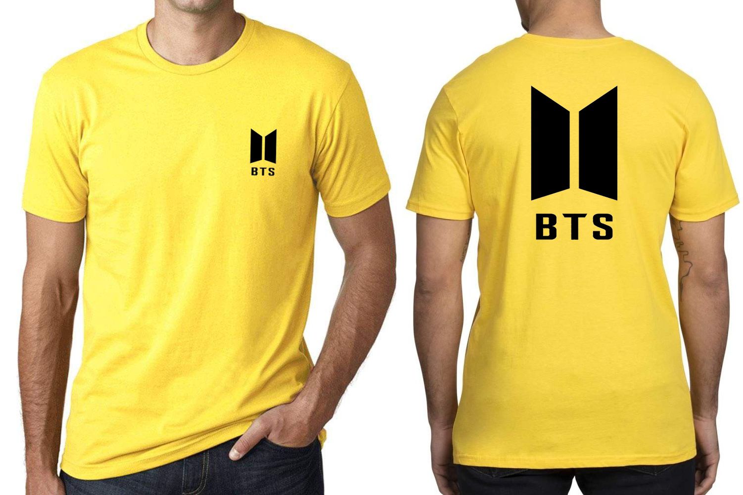 BTS Printed Yellow T-Shirt For Men's - Oshi.pk - Buy & Sell Online