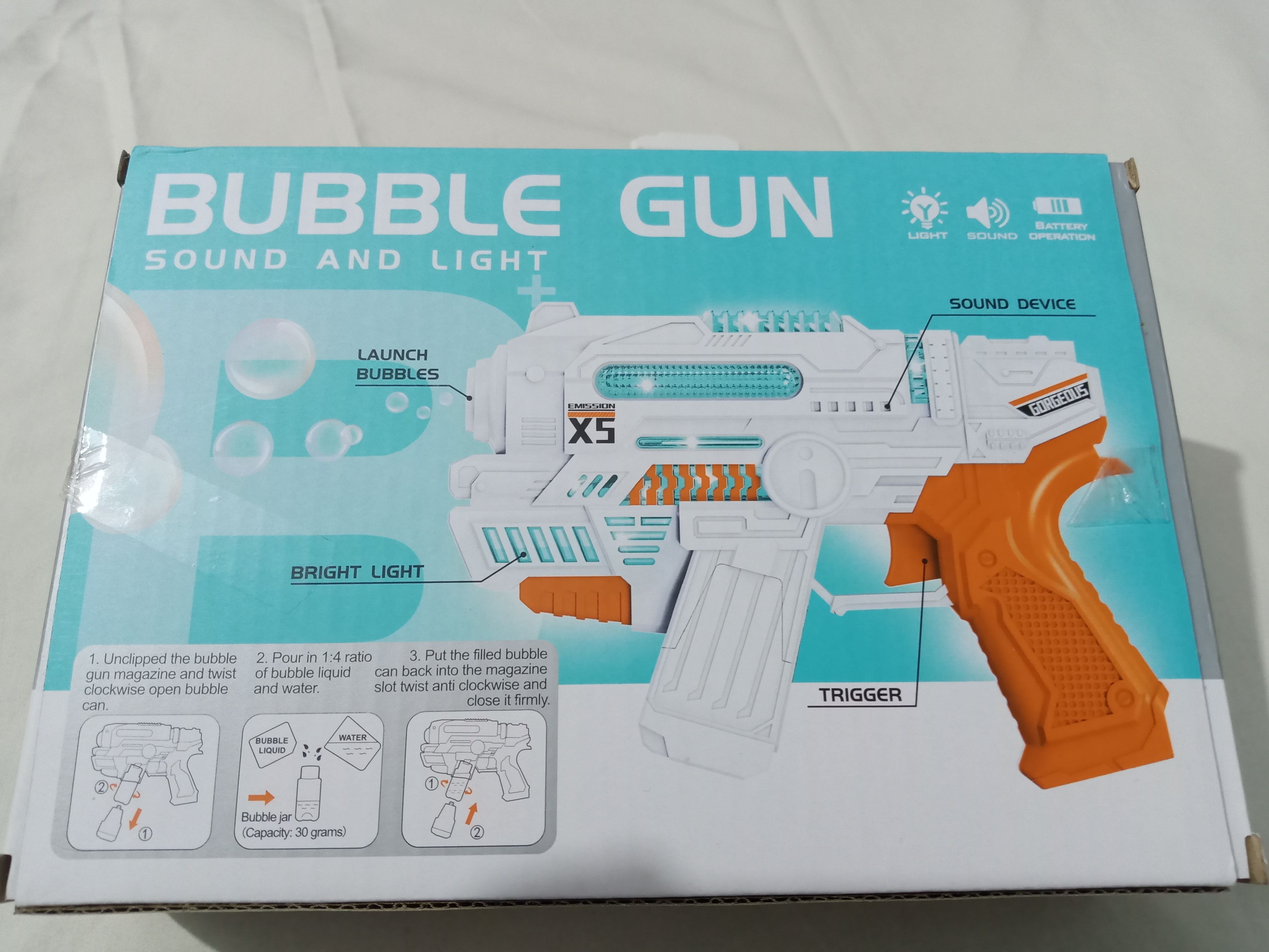 Bubble Machine Gun - Light n Sound - Battery operated - Soap Bottles - Oshi.pk - Buy & Sell Online