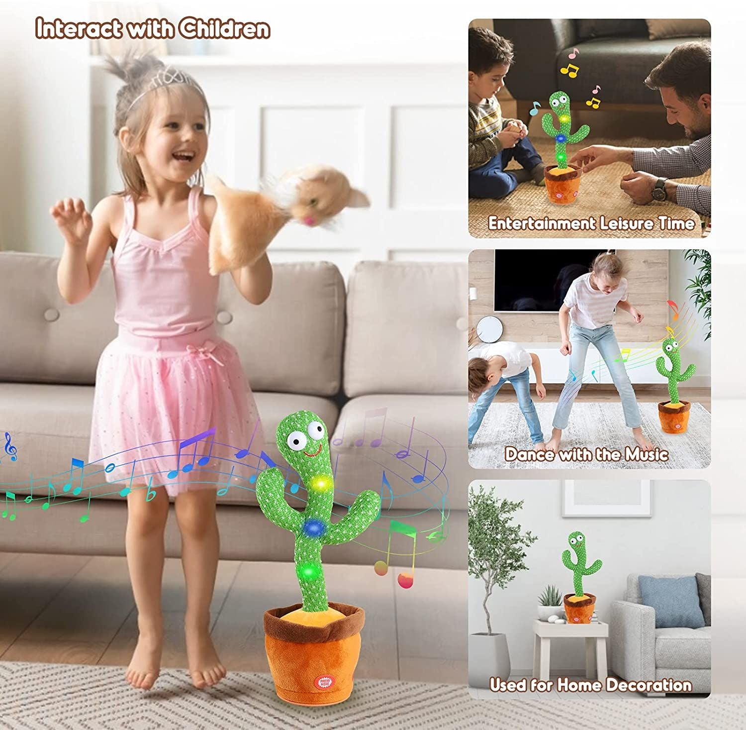 Cactus Funny Electronic Shaking Cactus Singing Dancing Cactus Cute Plush Toy Record Talk Stuffed Toy Cactus Doll With Music Children Stuffed Toy - Oshi.pk - Buy & Sell Online