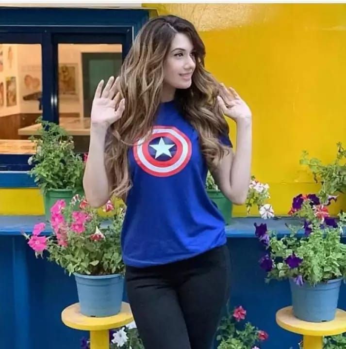 Captain America Printed Round Neck half Sleeves Best Quality For Casual & Night Wear Cotton Blue T Shirt For Ladies Women & Girls - Oshi.pk - Buy & Sell Online