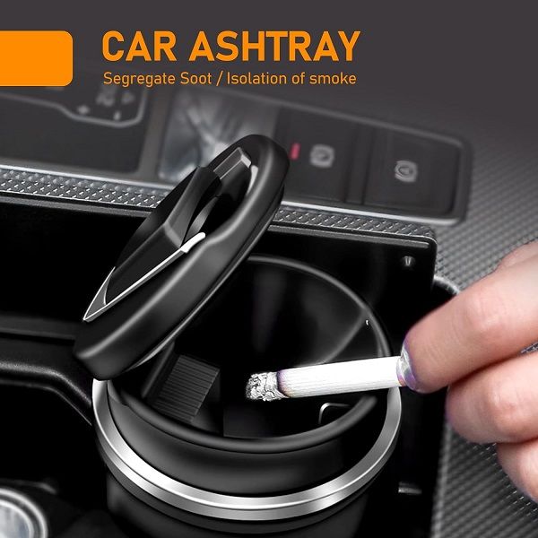 Car Ashtray with Lid Mini Detachable Auto Ashtray Portable Smokeless Cylinder Cup Holder - Oshi.pk - Buy & Sell Online