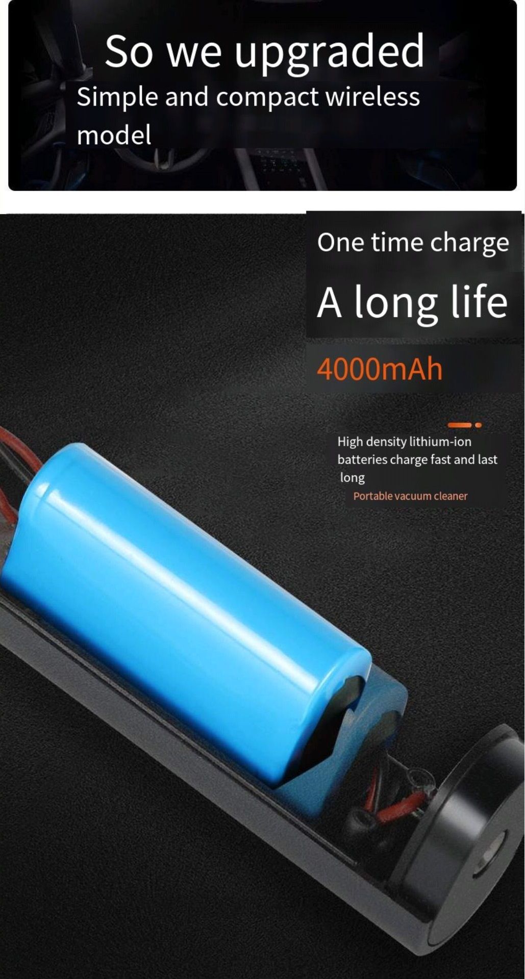 Car hand-held portable wireless vacuum cleaner Wet and dry high-power car vacuum cleaner for small cars - Oshi.pk - Buy & Sell Online