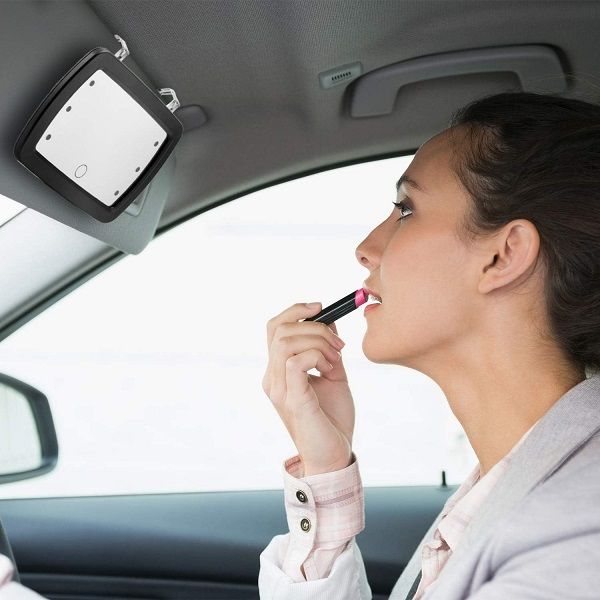 Car Sun Visor Vanity Cosmetic Mirror LED and Touchscreen - Oshi.pk - Buy & Sell Online