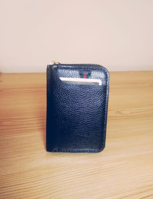 New Men's Leather Card Holder Storage Bags Blocking Zipper Thin Pocket - Oshi.pk - Buy & Sell Online