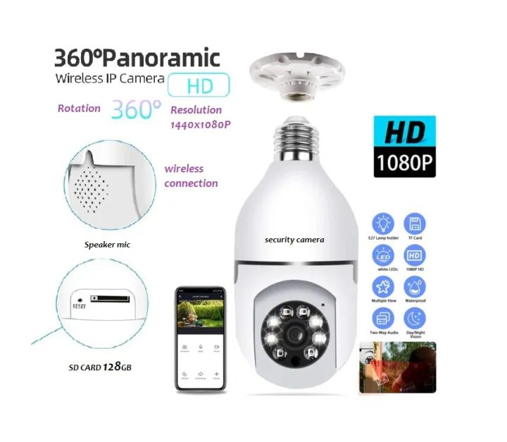 CCTV 1080P Full HD CCTV Camera CCTV Camera Wifi Smart Camera Wifi Camera Home Security Camera Smart Camera Wifi CCTV Wifi Camera Blub Socket Security - Oshi.pk - Buy & Sell Online