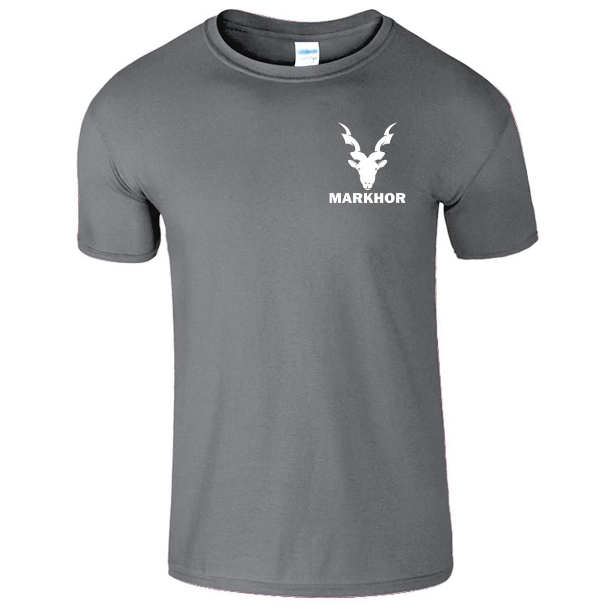 Charcoal Markhor Half Sleeves Round Neck T Shirt For Men - Oshi.pk - Buy & Sell Online