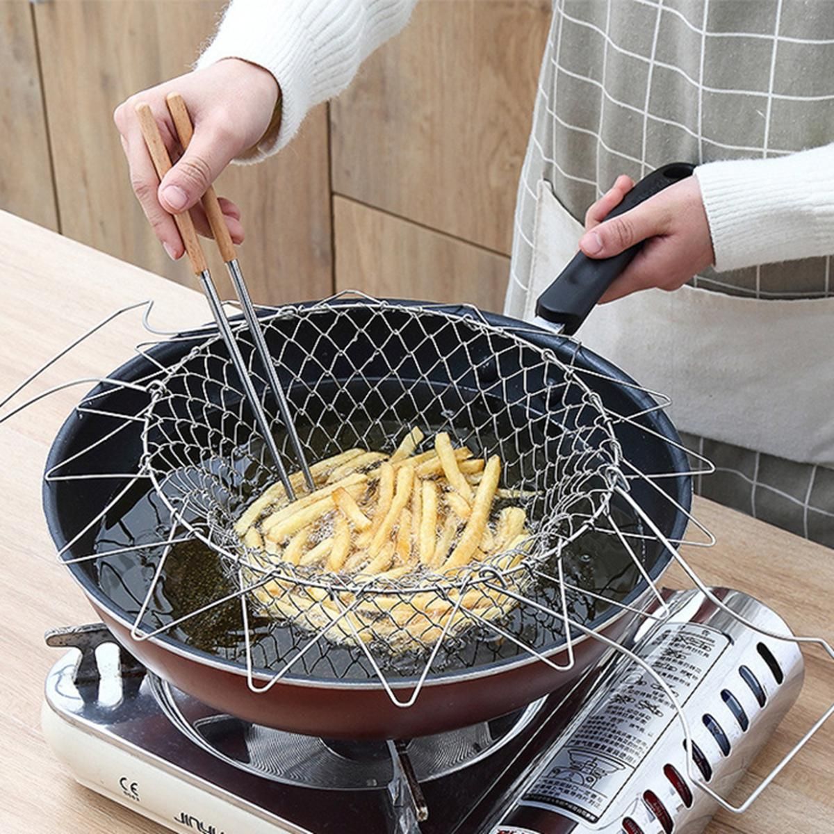Chef Basket 12 in 1 Kitchen Tool Deluxe Boiler, Steamer, Strainer & Frying - Oshi.pk - Buy & Sell Online