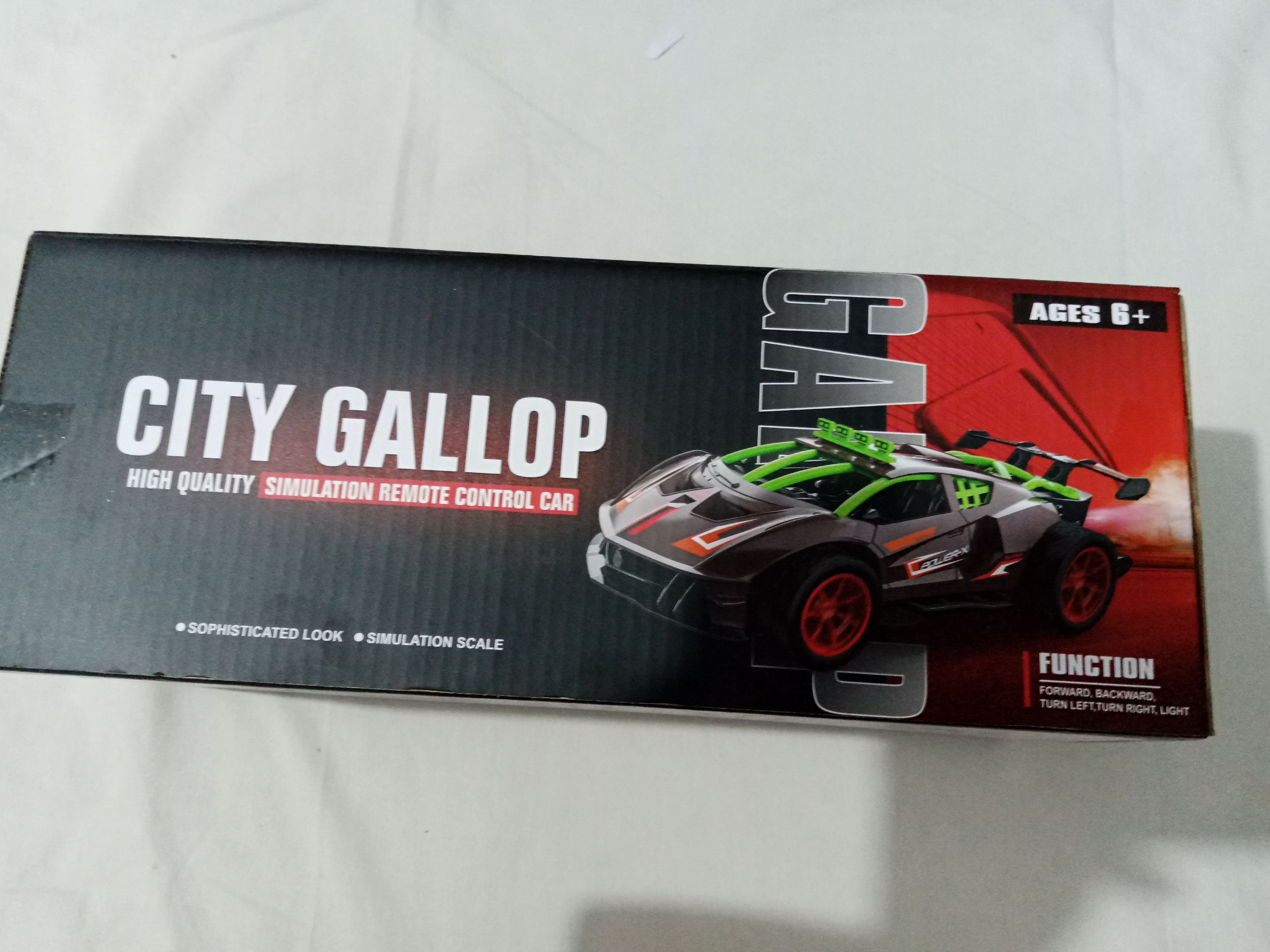 City Gallop Racing Car - Remote Control - Rechargeable Battery - Drop Water in and get Smoke - Oshi.pk - Buy & Sell Online