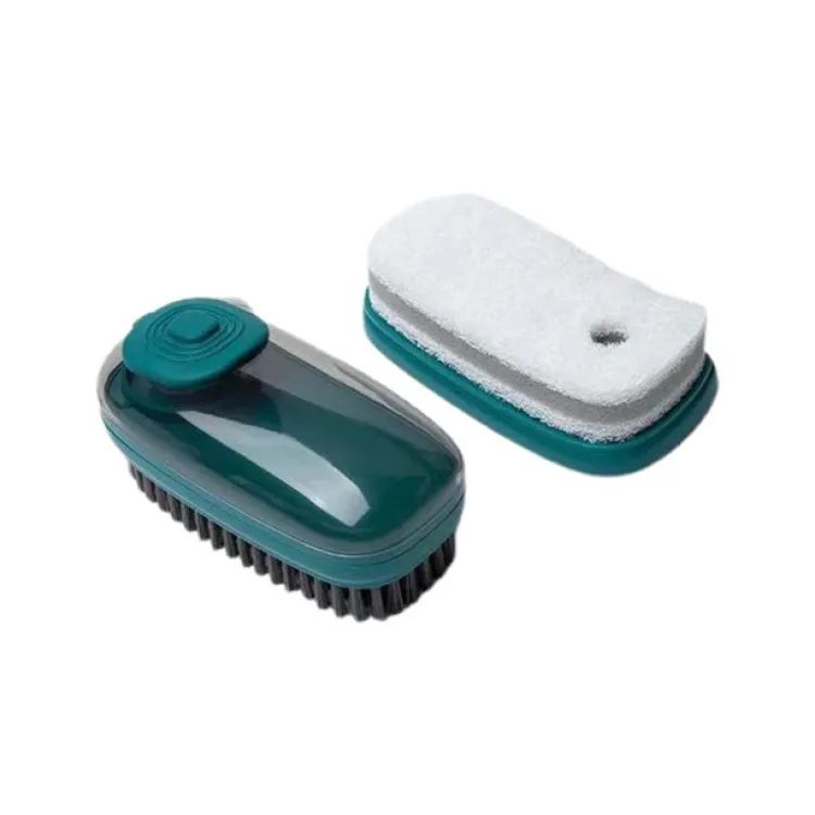 Cleaning Scrubber Plastic Hydraulic Brush with Soap Dispenser Soft Bristled Laundry Cleaning Brush Kitchen Pot Brush - Oshi.pk - Buy & Sell Online