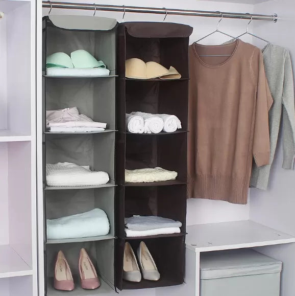 Closet Organizer Hanging Storage Bag Wardrobe Cloth Organizer 5 Layers Shelf Foldable Clothing Storage Rack Shelves - Oshi.pk - Buy & Sell Online