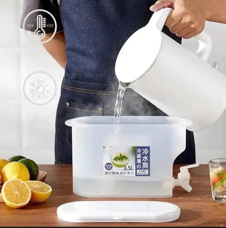 Cold Kettle with Faucet Refrigerator Fruit Teapot Summer Household Lemonade Bottle Large Capacity Ice Water Cool Bucket - Oshi.pk - Buy & Sell Online