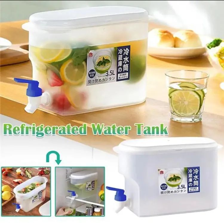 Cold Kettle with Faucet Refrigerator Fruit Teapot Summer Household Lemonade Bottle Large Capacity Ice Water Cool Bucket - Oshi.pk - Buy & Sell Online