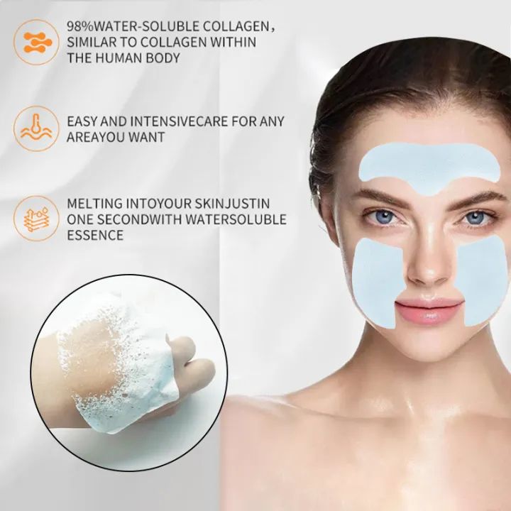 Collagen Film Paper Soluble Facial Mask Face Skin Cheek Sticker Forehead Patch Smile Lines Patches Anti-aging Wrinkles Remover - Oshi.pk - Buy & Sell Online