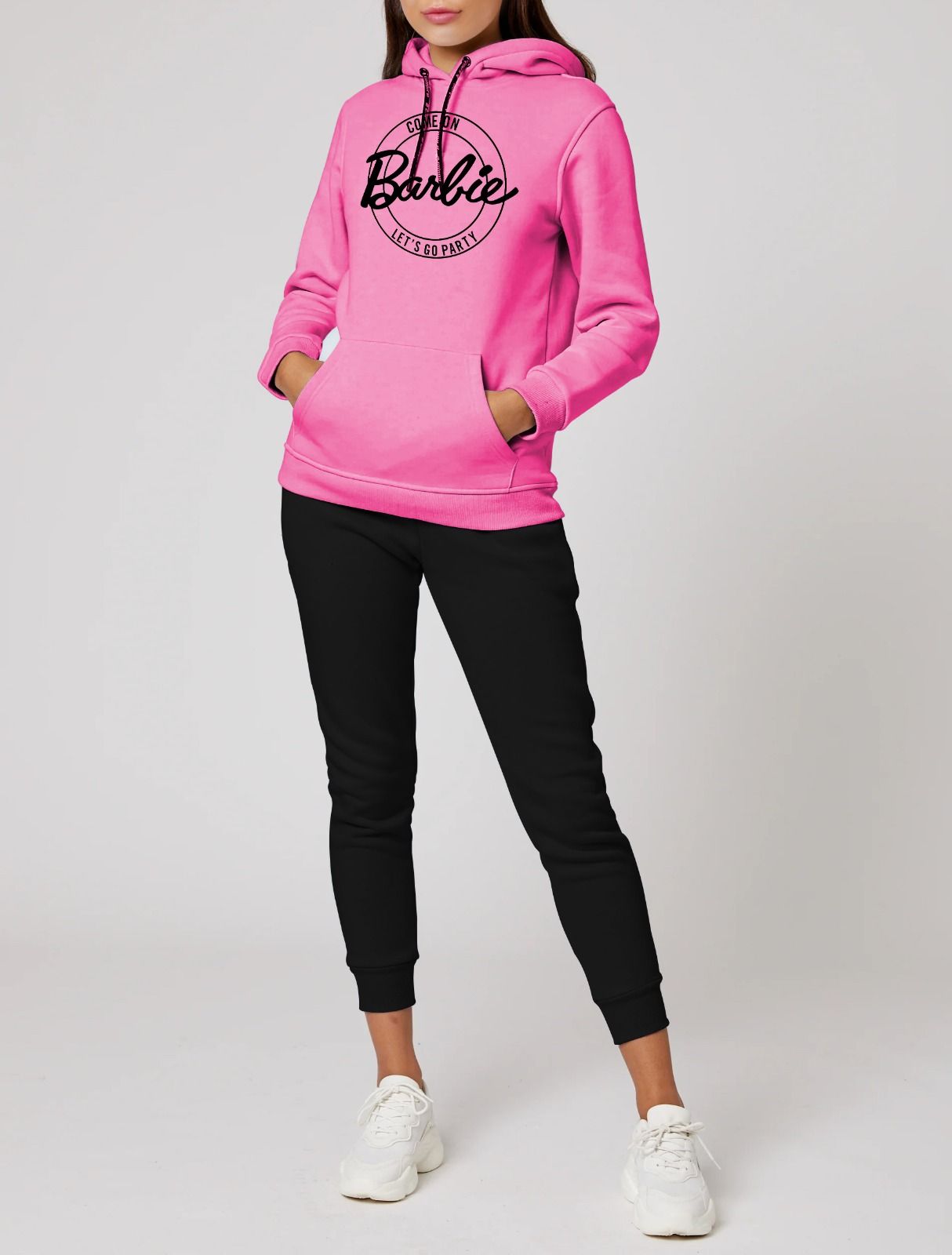 Come On Barbie Let's Go Party Printed Tracksuit With Pink Hoodie and Trouser For Women - Oshi.pk - Buy & Sell Online