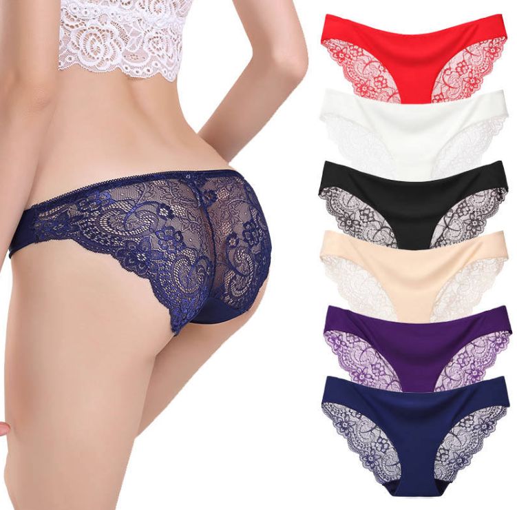 Pack of 3 Breathable Seamless Interior Lace Satin Womens Net Panties - Oshi.pk - Buy & Sell Online