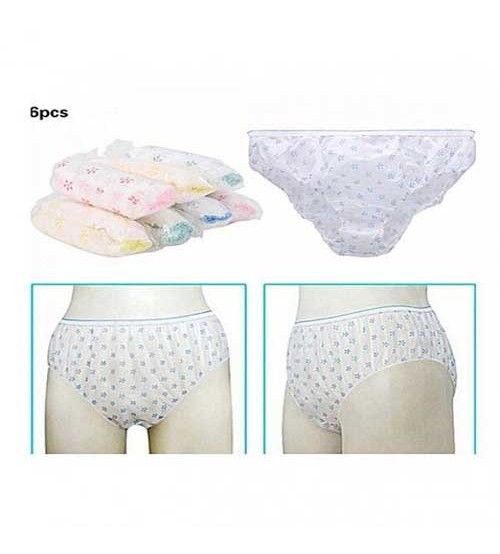 Cotton Women Disposable Panties Underwear Printed Underpants Pack 6Pcs - Oshi.pk - Buy & Sell Online