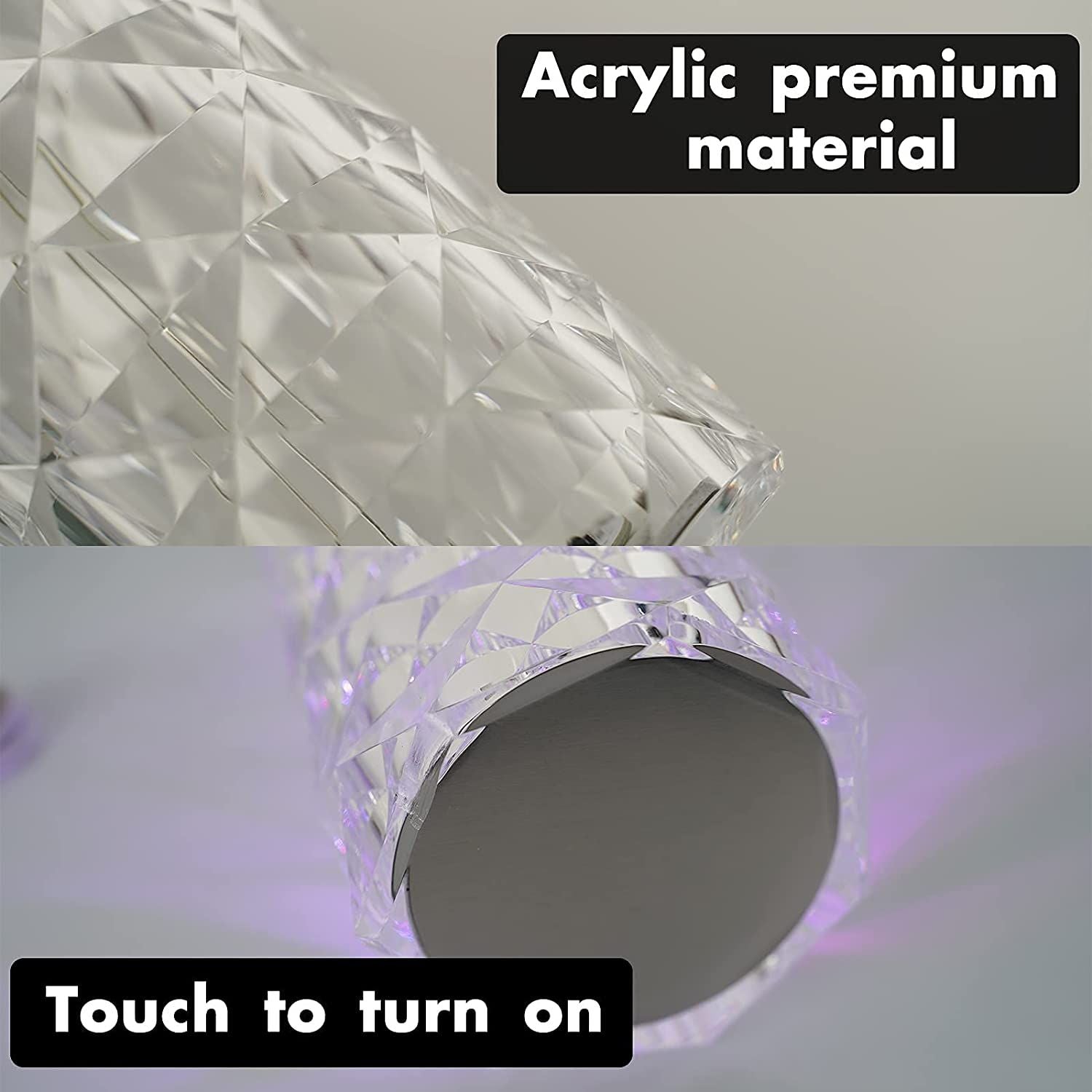 Crystal Diamond Table Lamp, Color Changing Touch Lamp USB Romantic Rose Diamond Table Lamps Remote Touch Creative Lights for Bedroom Living Room - Oshi.pk - Buy & Sell Online
