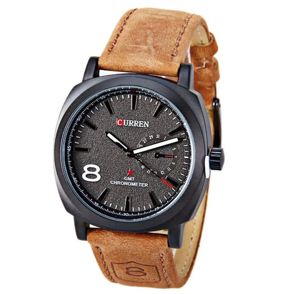 CURREN 8139 Unisex Stylish Quartz Analog Watch With Leather Strap - Oshi.pk - Buy & Sell Online
