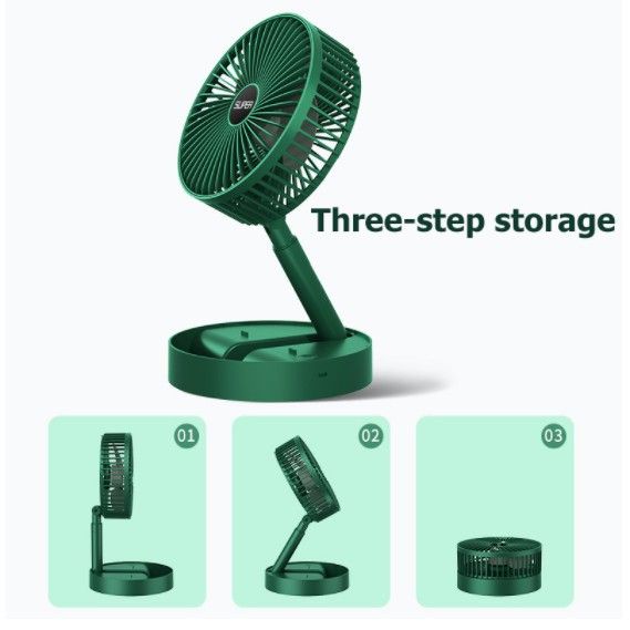 Desk Fan3 Speeds Wind Quiet Foldable Rechargeable Battery Operated USB Desktop Folding Fan For Office Trave Home Desk Outdoor Bedroom Trave 6.5-Inch - Oshi.pk - Buy & Sell Online