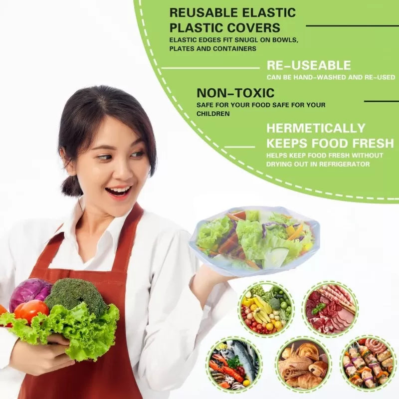 Disposable Cling Film Cover Elastic Food Cover 100+/- Pcs Disposable Bowl Covers Dish Plate Covers Transparent Universal Food Covers - Oshi.pk - Buy & Sell Online