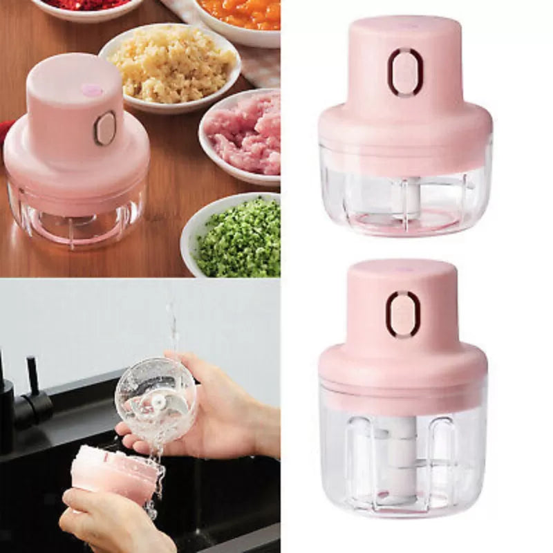 Double Bowl Rechargeable Powerful Mini Electric Food Garlic Chopper - Oshi.pk - Buy & Sell Online