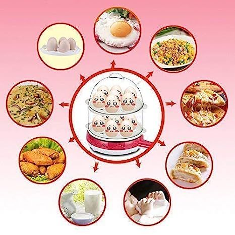Double Layer Handle Egg Boiler Electric Automatic Off 14 Egg, Cooking, Boiling and Frying, Multicolour - Oshi.pk - Buy & Sell Online