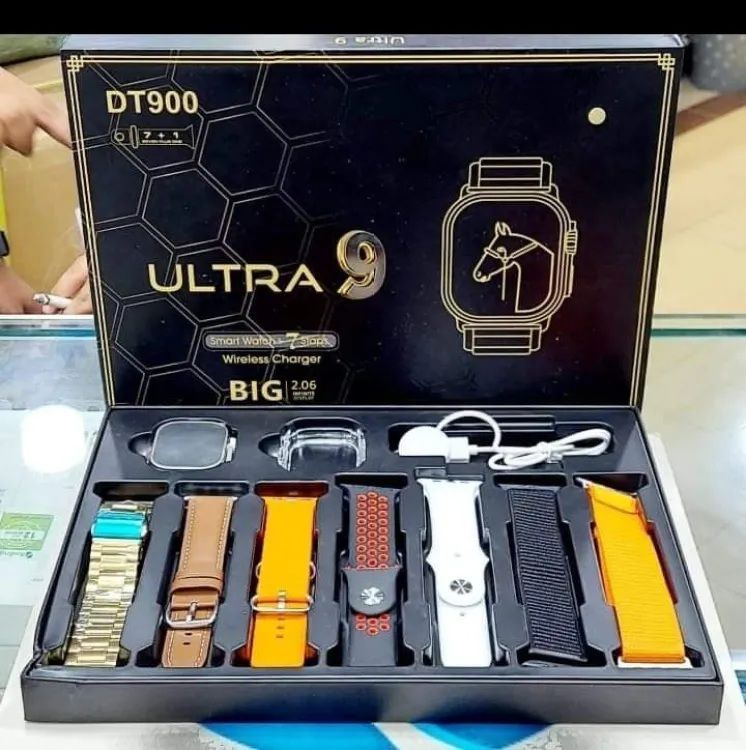 DT 900 7 In 1 Strap Ultra 9 Smart Watch - 49MM Dial - Full Touch Display - 7 Different Strap - Oshi.pk - Buy & Sell Online