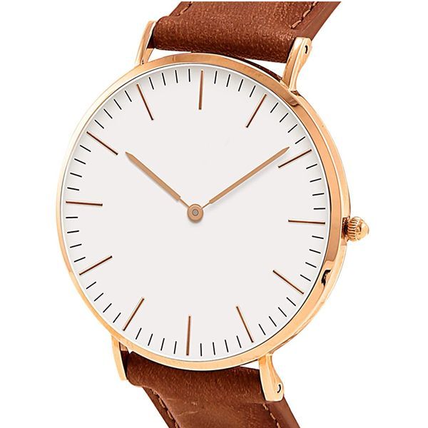 DW Leather Strap Men Wrist Watch Analog Brown Leather Luxury Wrist Watch Stainless Steel Smart Watch Leather Straps - Oshi.pk - Buy & Sell Online