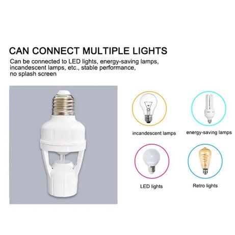E27 Infrared Human Body Sensor Lamp Holder Led Bulb Lamp Holder Infrared Sensor Household Screw For Home Smart Life - Oshi.pk - Buy & Sell Online