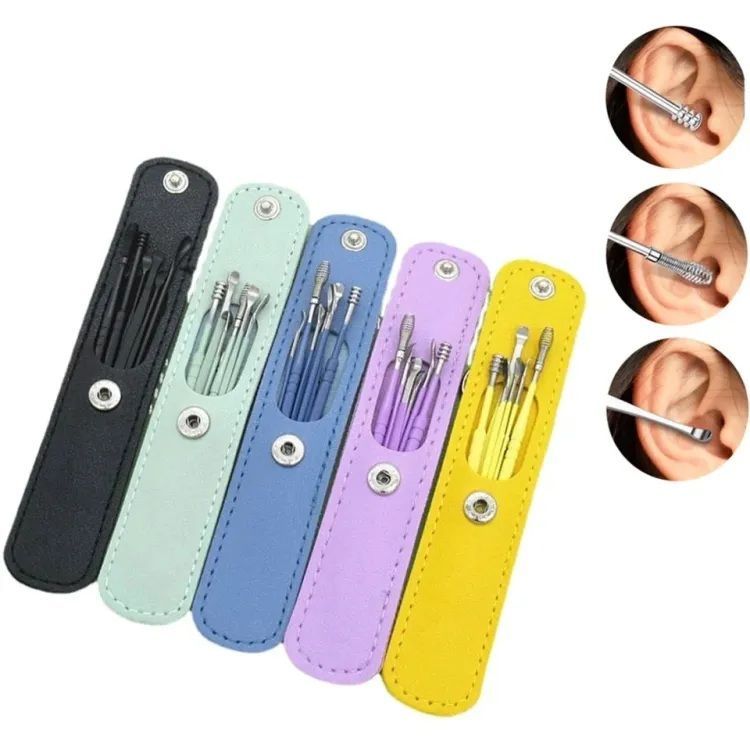 Ear Wax Cleaning Kit, 6 Pcs Ear Pick Tools, Wax Removal Kit, Ear Cleaning Tool Set, Spring Earwax Cleaner Tool For Children And Adult - Oshi.pk - Buy & Sell Online
